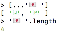 Splitting a flag emoji into its code points.